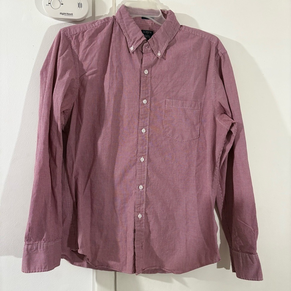 J. Crew Flex Cotton Blend Slim Fit Red Long Sleeve Button Down Men's Size XL